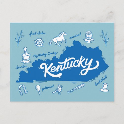 Kentucky Souvenir Icons Postcard