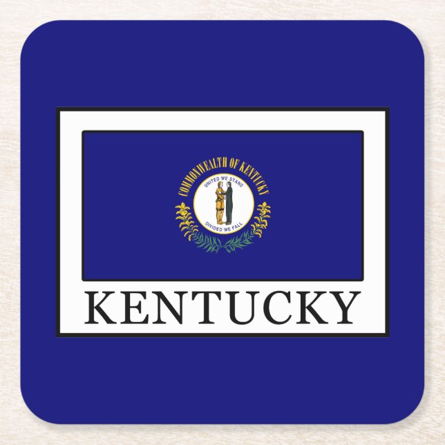 Kentucky Square Paper Coaster (Front)