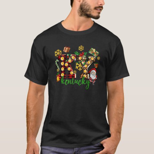Kentucky State Buffalo Plaid Christmas Santa KY Ke T_Shirt