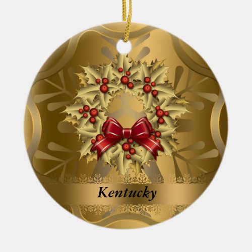 Kentucky State Christmas Ornament