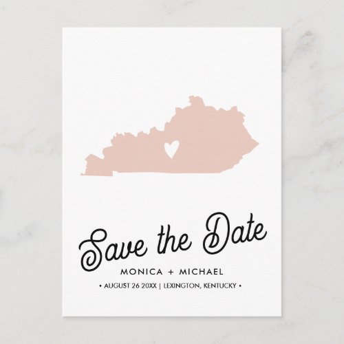 KENTUCKY State Destination Wedding  ANY COLOR    Announcement Postcard