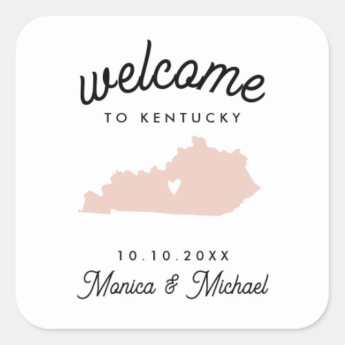 KENTUCKY State Destination Wedding ANY COLOR  Square Sticker