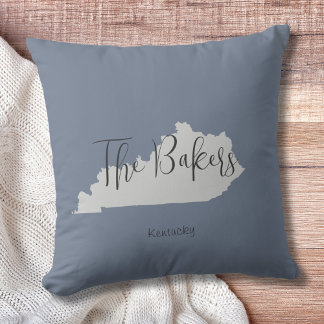 Kentucky State Family Name Throw Pillow