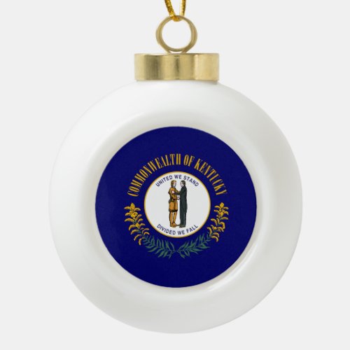 Kentucky State Flag Ceramic Ball Christmas Ornament