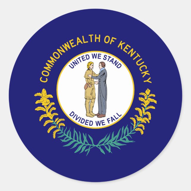 Kentucky State Flag Classic Round Sticker (Front)