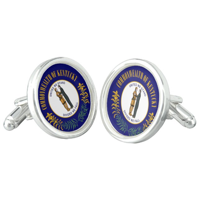 KENTUCKY STATE FLAG CUFFLINKS (Angled)