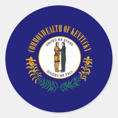Kentucky State Flag Design Classic Round Sticker