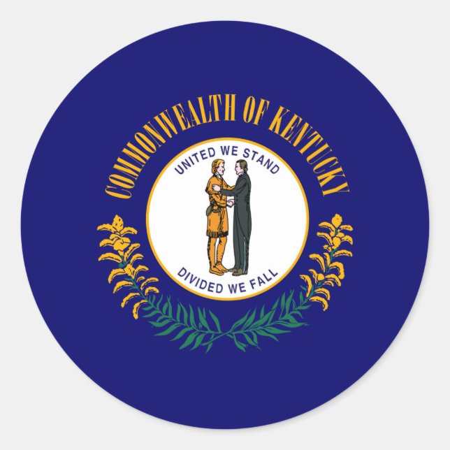 Kentucky State Flag Design Classic Round Sticker (Front)