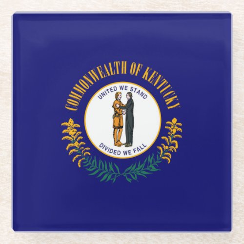 Kentucky State Flag Design Decor Glass Coaster