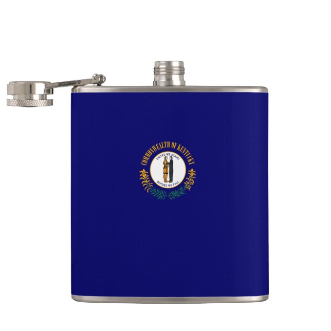 Kentucky State Flag Design Hip Flask (Opened)