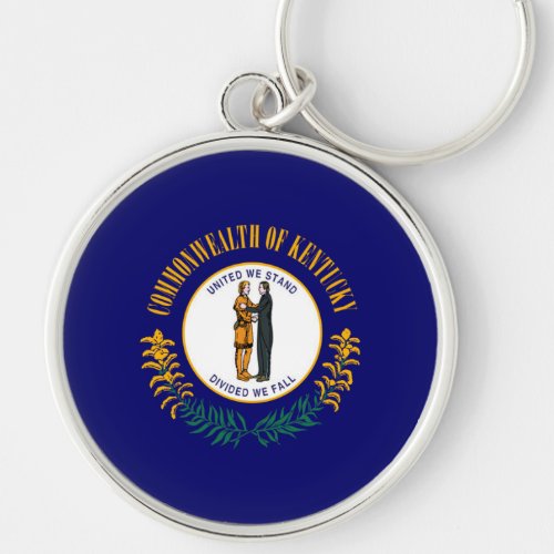 Kentucky State Flag Design Keychain