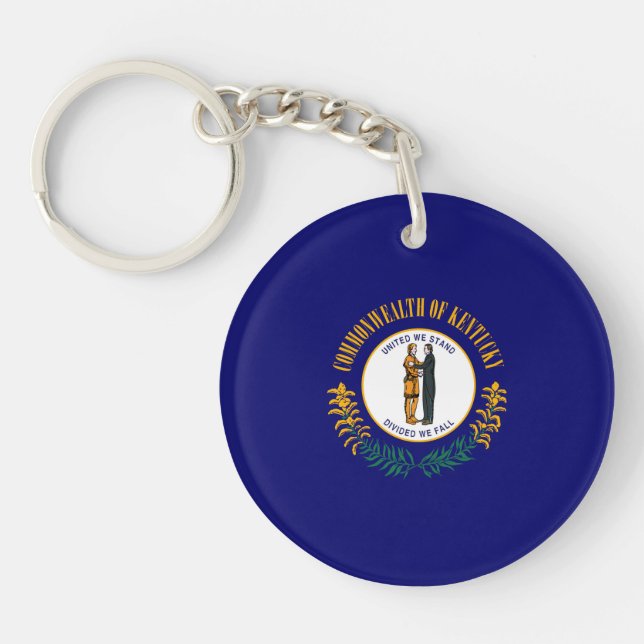 Kentucky State Flag Design Keychain (Front)