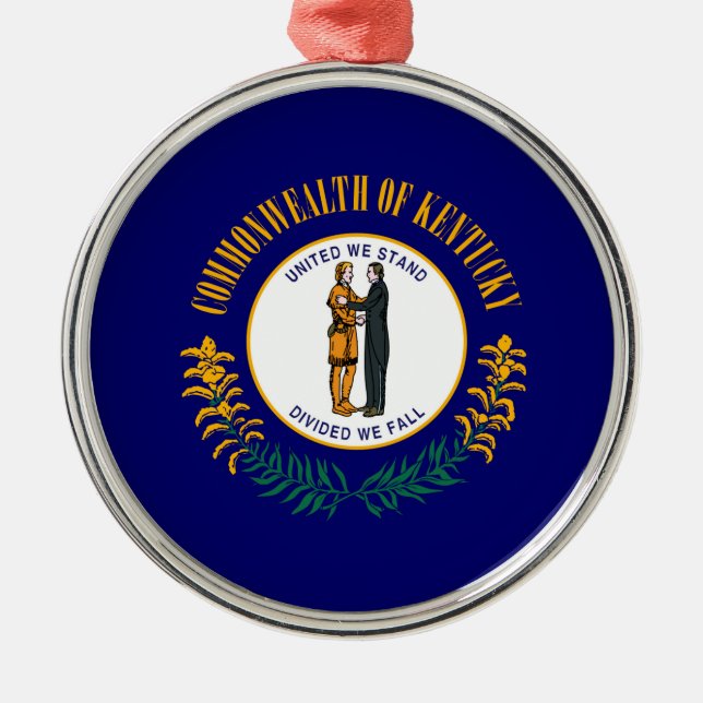 Kentucky State Flag Design Metal Ornament (Front)