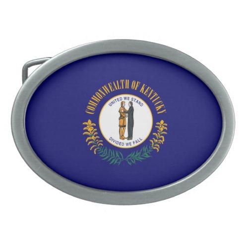 Kentucky State Flag Design Oval Belt Buckle