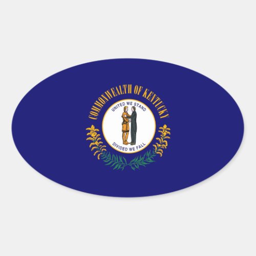 Kentucky State Flag Design Oval Sticker