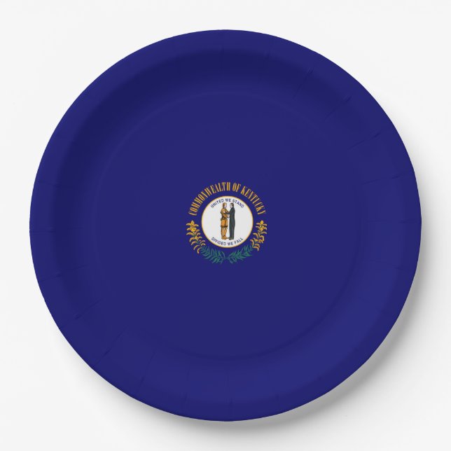 Kentucky State Flag Design Paper Plates (Front)