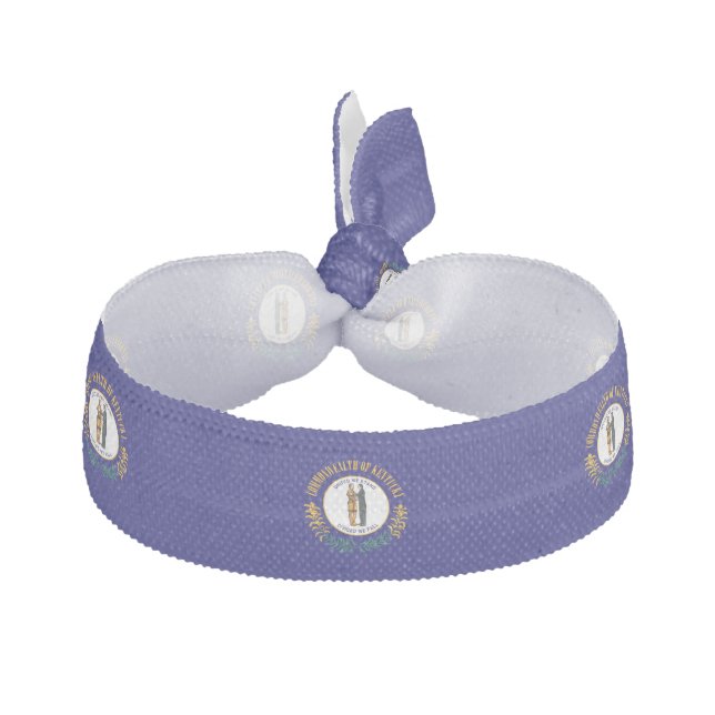 Kentucky State Flag Design Ribbon Hair Tie (Front)