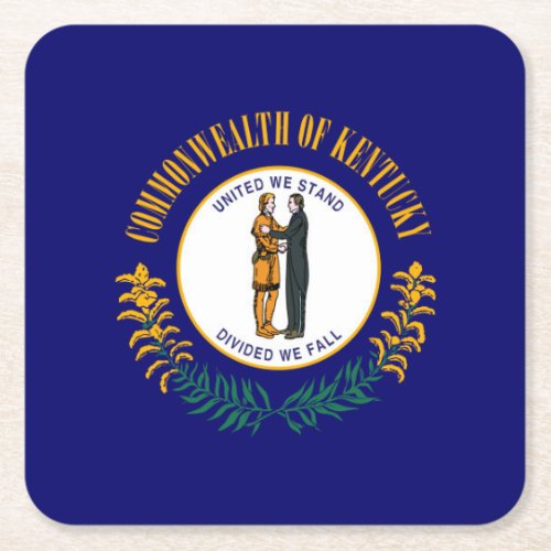 Kentucky State Flag Design Square Paper Coaster