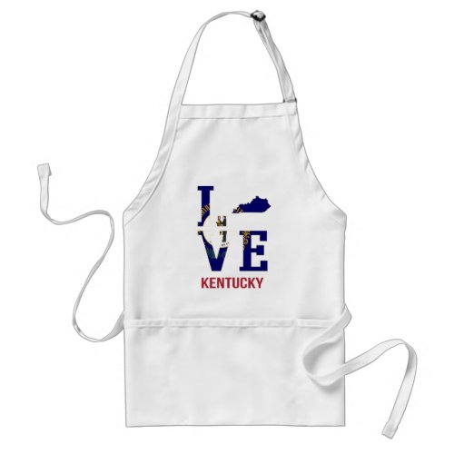 Kentucky State Flag Love Adult Apron