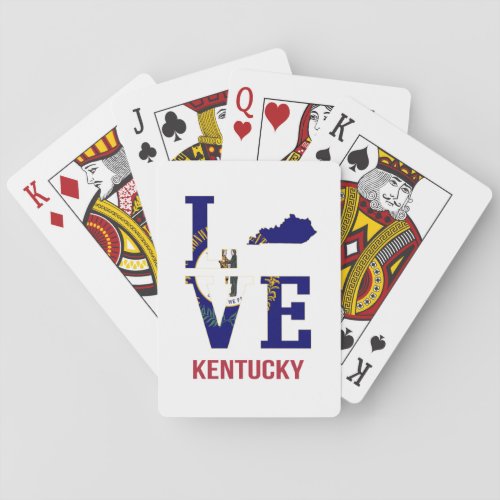 Kentucky State Flag Love Playing Cards