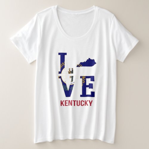 Kentucky State Flag Love Plus Size T_Shirt