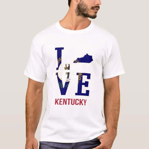 Kentucky State Flag Love T_Shirt