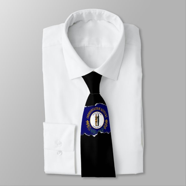 Kentucky State Flag Neck Tie (Tied)
