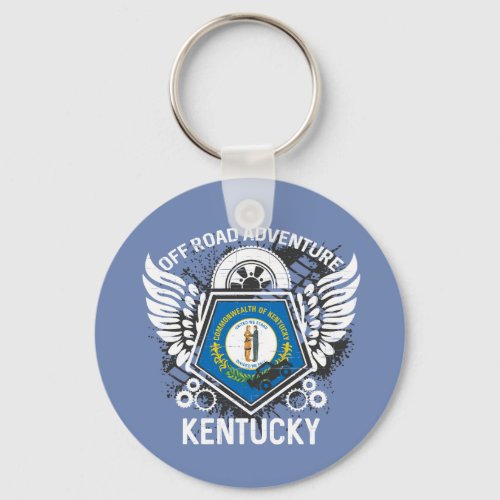 Kentucky State Flag Off Road Adventure 4x4 Keychain