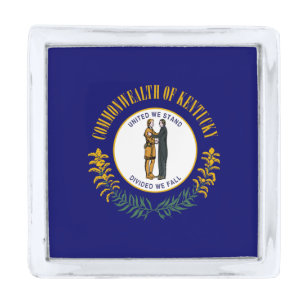 Kentucky State Flag Silver Finish Lapel Pin