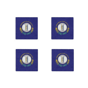 Kentucky State Flag Stone Magnet