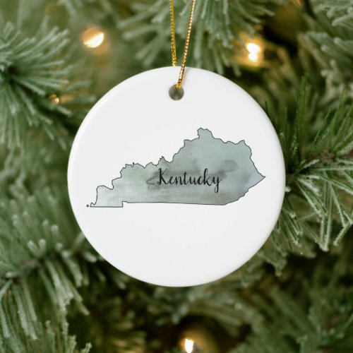 Kentucky State Illustration Ceramic Ornament