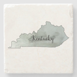 Kentucky State Illustration Stone Coaster
