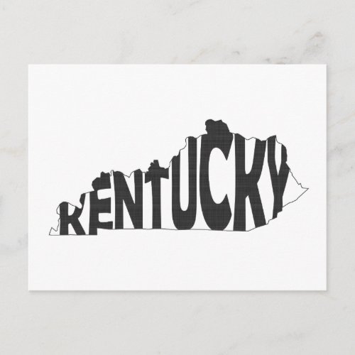 Kentucky State Name Word Art Black Postcard
