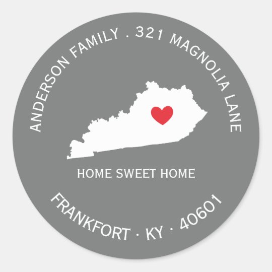 KENTUCKY State New Home Address Label Sticker