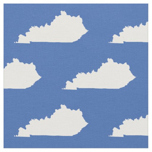 Kentucky State Pattern White on Blue Fabric
