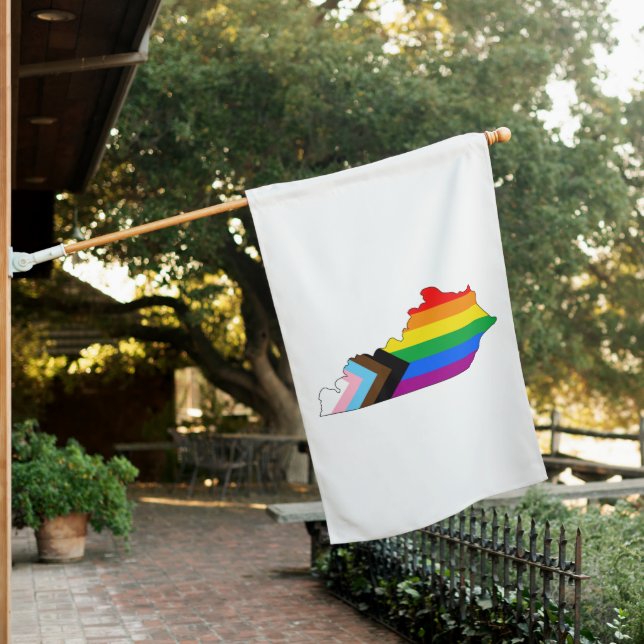 Kentucky State Pride LGBTQ Progress Pride House Flag (In SItu)