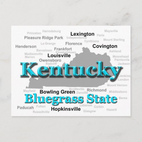 Kentucky State Pride Map Silhouette Postcard