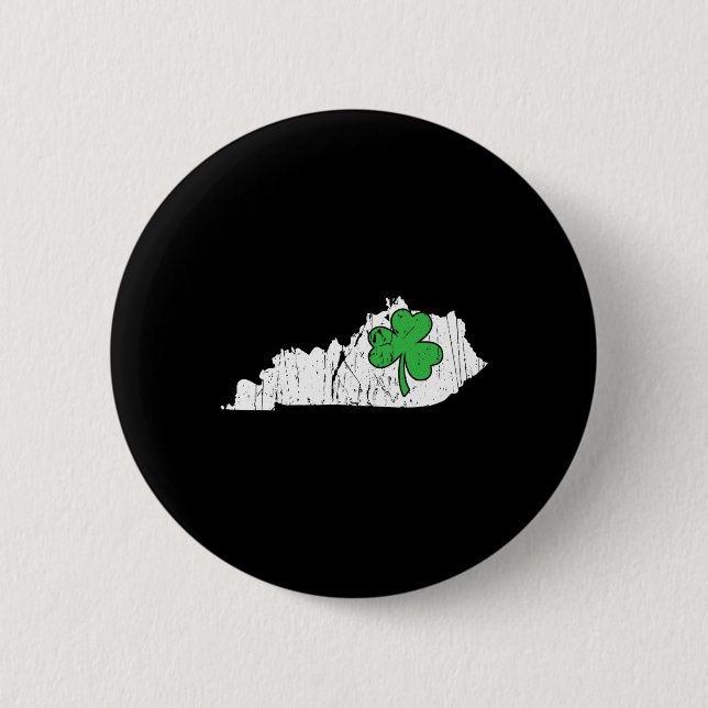Kentucky State St. Patrick's Day Kentucky Green Sh Button (Front)