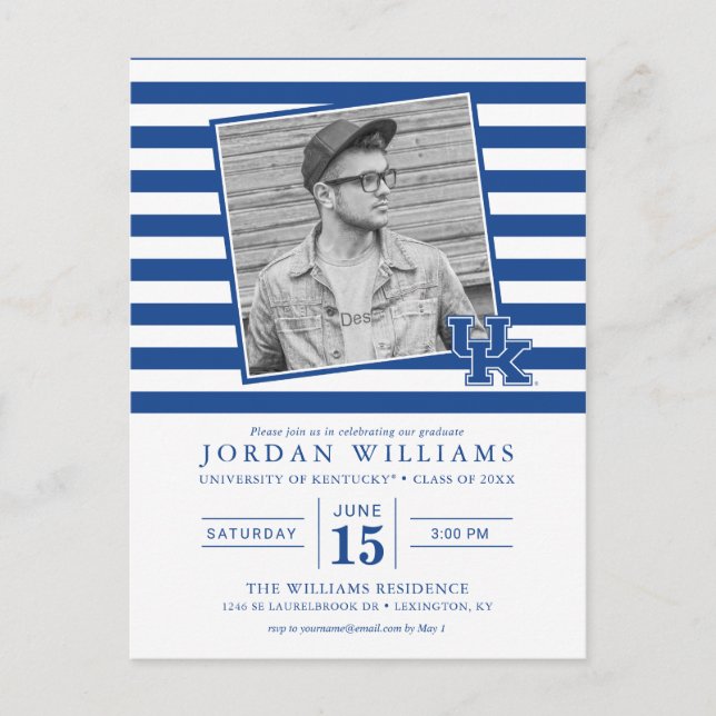 Kentucky Striped Graduation Announcement (Front)