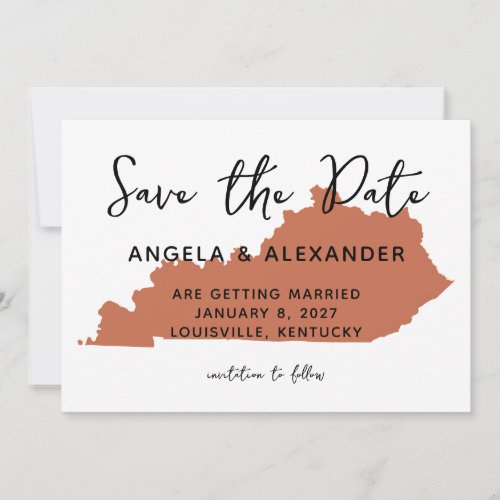 Kentucky Terracotta Wedding Save The Date