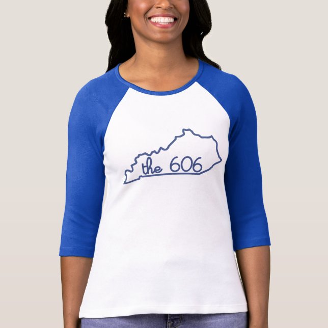 Kentucky The 606 Area Code Long Sleeve Raglan Tee (Front)
