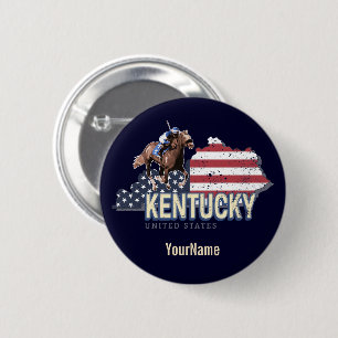 Kentucky United States Retro State Map Vintage USA Button