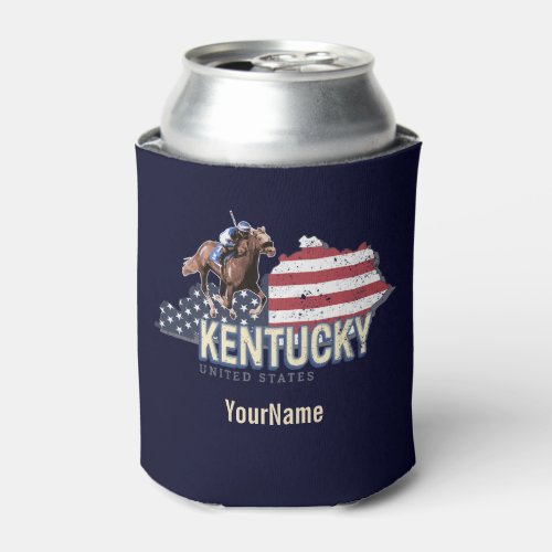 Kentucky United States Retro State Map Vintage USA Can Cooler