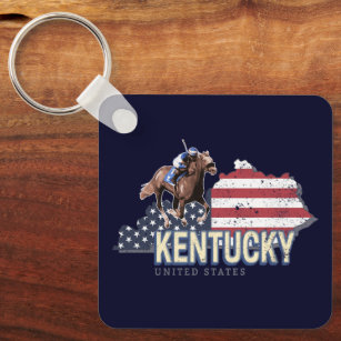 Kentucky United States Retro State Map Vintage USA Keychain