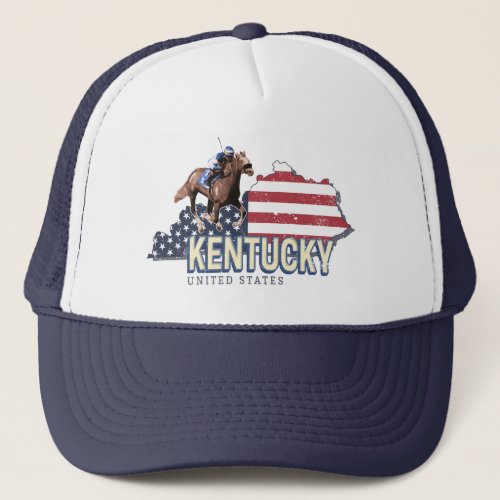 Kentucky United States Retro State Map Vintage USA Trucker Hat