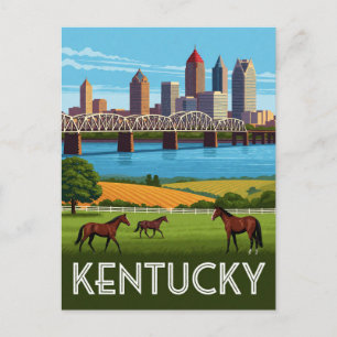 Kentucky USA Bluegrass Country Southern Travel 🐎 Postcard