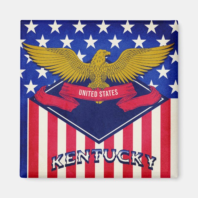 Kentucky USA Flag Magnet (Front)