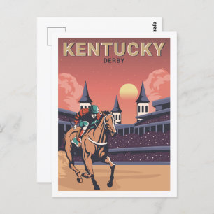 Kentucky USA Travel Place Illustration Postcard