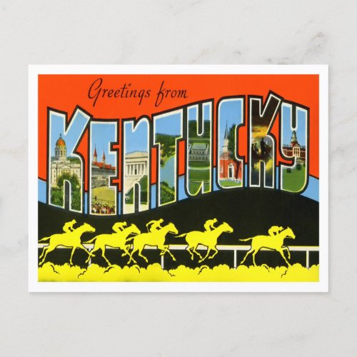Kentucky Vintage Big Letters Postcard