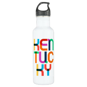 Kentucky Vintage Retro Pop Art 80s Rainbow Colors Stainless Steel Water Bottle